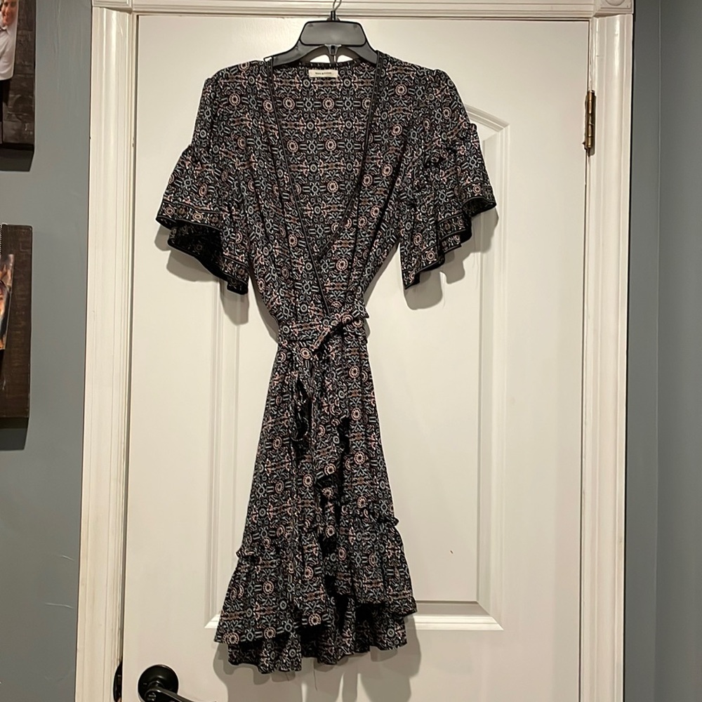 Cute Floral Wrap Boho Dress